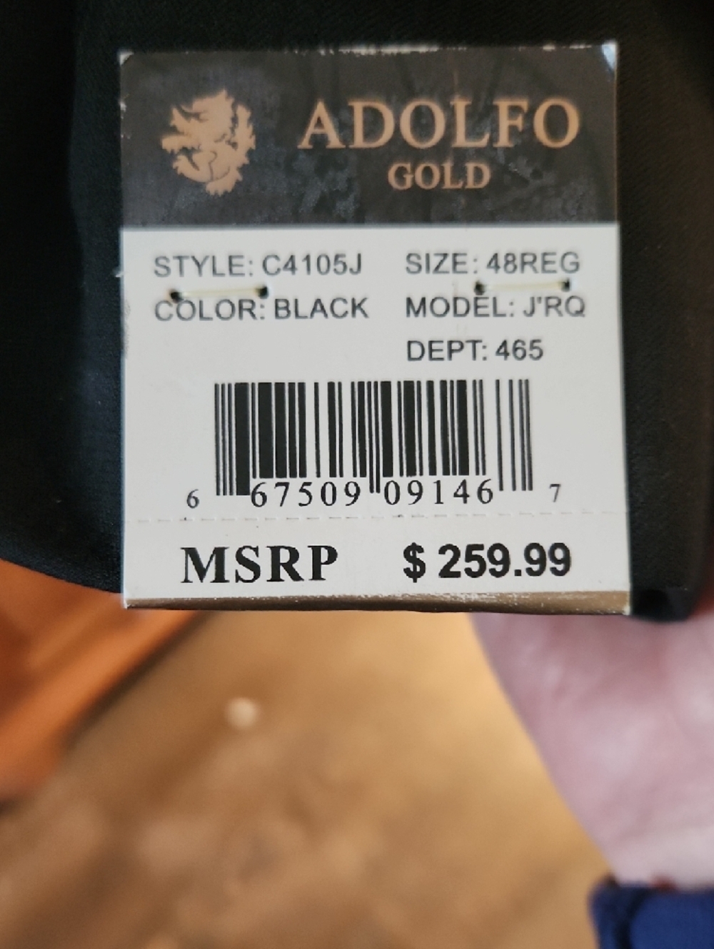 Adolfo Men’s Black Two-Button Suit Jacket Vintage Never Worn Wool 48 Reg - Picture 11 of 11